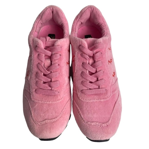 Juicy Couture Black Label Trainers Size UK 3 EU 36 Pink Velvet - Picture 3 of 6
